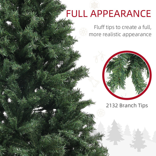 English Elm Homcom 9Ft Artificial Christmas Tree With 2132 Branch Tips, Easy Setup & Sturdy Steel Base For Holiday Decor W2225P229281