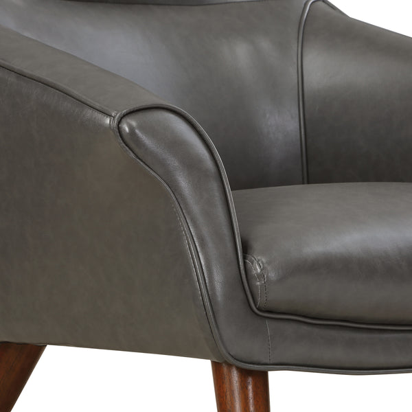 OSP Home Furnishings Waneta Chair and Ottoman Pewter