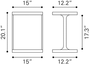 Bama Side Table Black 110251 Zuo Modern