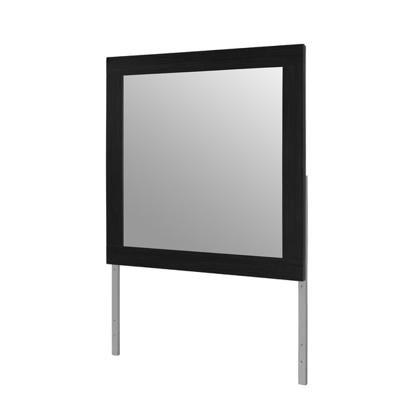 English Elm ELSA Black Mirror - Large Solid Wood & MDF Dresser Mirror with Sleek Black Finish and Modern Frame B201P347332
