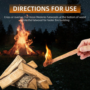 English Elm 40 Lbs Natural Pine Fatwood Kindling Sticks for Fireplace Stove Campfire and Grill W2640P347125