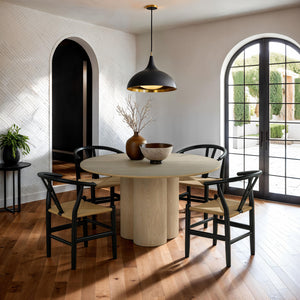 English Elm Mid-Century Rubberwood Dining Chairs Set of 2 — Black Curved Backrests, Comfortable 22"W Seats, Modern Elegance B2741P312732