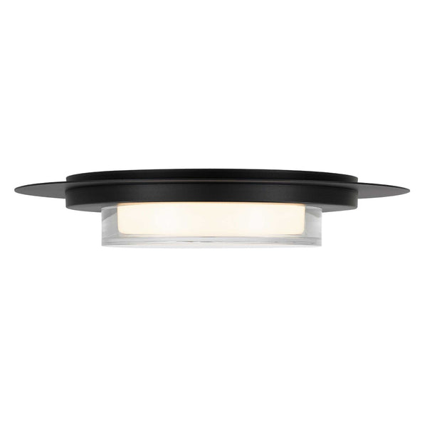 English Elm 16 Inch Square Led Flush Mount Ceiling Light with Acrylic Diffuser for Modern Interiors Black B370P400757