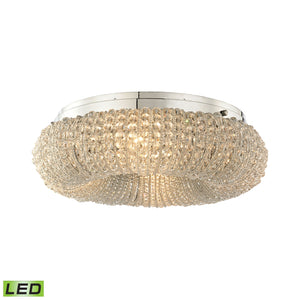 Crystal Ring 4-Light Semi Flush in Chrome with Clear Crystal Beads - Includes LED Bulbs 45290/4-LED Elk Lighting