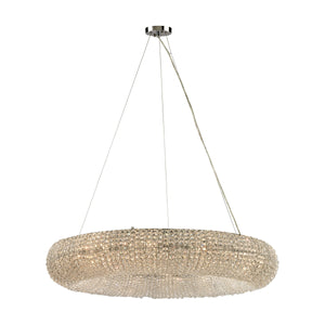 Crystal Ring 37'' Wide 12-Light Chandelier - Polished Chrome with Clear Crystal Beads 45293/12 Elk Lighting