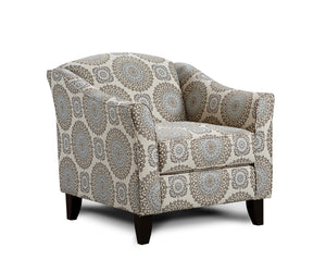 Fusion Grande Brianne Twilight Accent Chair In Grey - Flared Arms, Loose Cushion, Durable Polyester Blend Grey W,52% Polyester 48% Rayon 452 Brianne Twilight Accent Chair