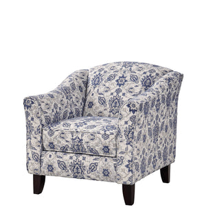 Fusion Wowza Navy Limbu Indigo Accent Chair - Stylish Flared Arms, Reversible Cushion, Durable Design Multi S ,74% Polyester,17% Polypropylene,6% Rayon,3% Linen 452 Limbu Indigo Accent Chair