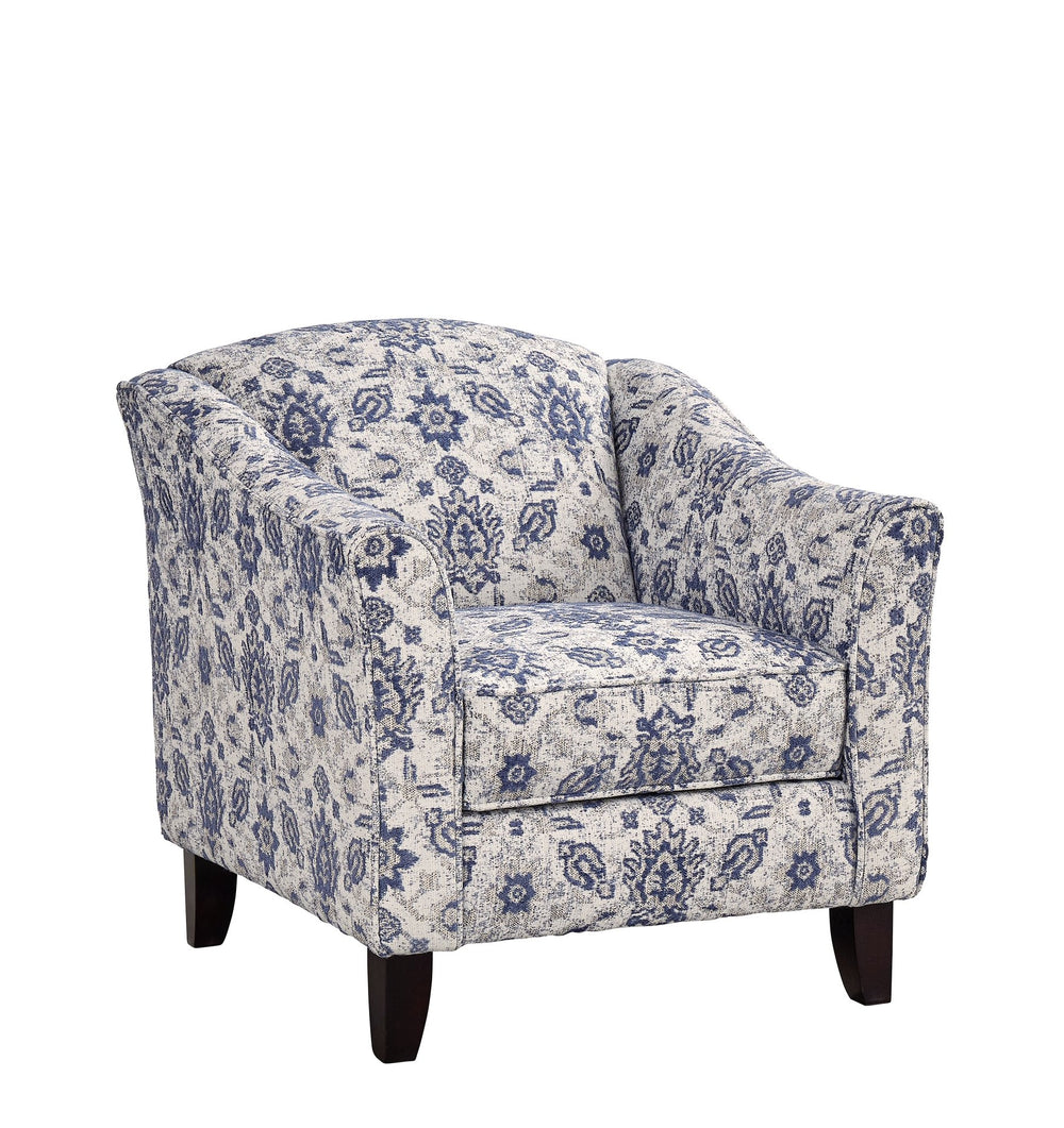 Fusion Wowza Navy Limbu Indigo Accent Chair - Stylish Flared Arms, Reversible Cushion, Durable Design Multi S ,74% Polyester,17% Polypropylene,6% Rayon,3% Linen 452 Limbu Indigo Accent Chair
