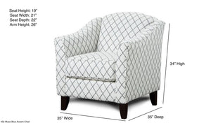 Fusion Macarena Muse Blue Accent Chair - Stylish Flared Arms, Durable Comfort, Perfect For Any Space Multi Ws,80% Polypropylene,20% Polyester 452 Muse Blue Accent Chair