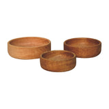 English Elm Solid Wood Solid Wood Fruit Bowl Set Of 3