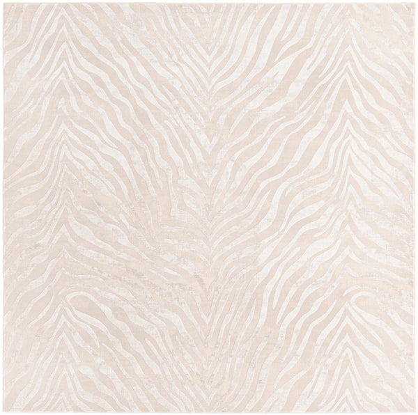 Unique Loom Finsbury Meghan Machine Made Animal Print Rug Ivory Beige,  7' 10" x 7' 10"