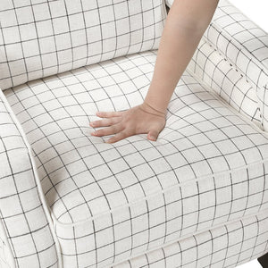 English Elm Push Push-back Recliner Chair Off-White Self-Reclining 300lb Capacity Nailhead Trim Cozy Seat B011P359598