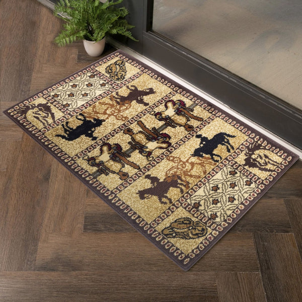 English Elm Tribes Beige Southwest Area Rug 7'10" X 10'3" - Durable, Soft, Stain-Resistant, Ideal For Homes B186P181012-GIGA