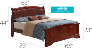 English Elm Classic Cherry Queen Bed with Rich Finish, Durable Particle Board, 48"H x 65"W x 89"D, Timeless Style B078S00279