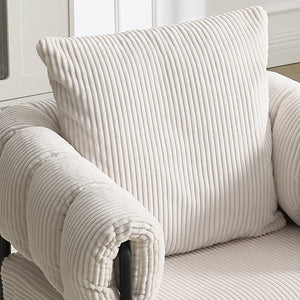 English Elm TS Modern decorative chair with plush teddy fleece upholstery and gold metal legs for luxe comfort and style Creamy White W2311P308063