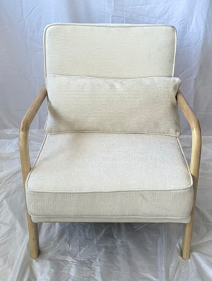 English Elm Mid-Century Modern Accent Chair - Vintage Luxury Upholstered Chair For Living Room & Bedroom Relaxation W1893P395615