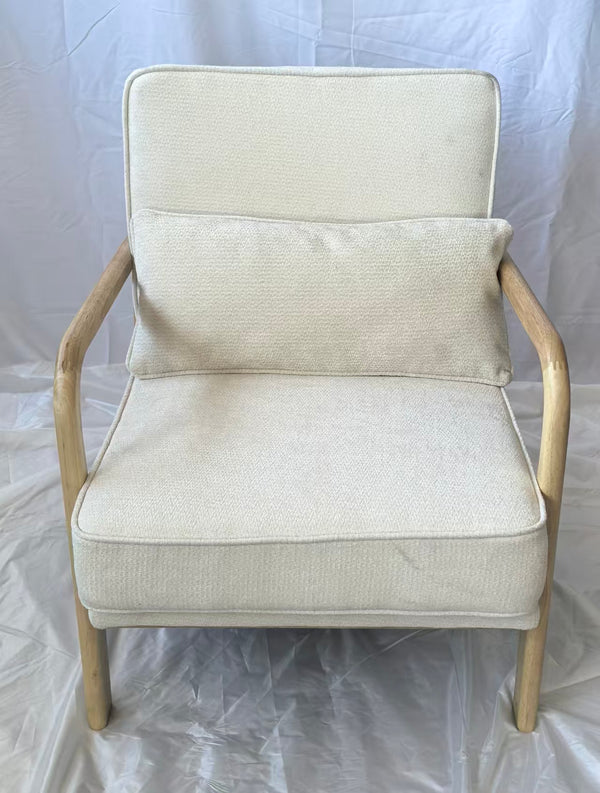 English Elm Mid-Century Modern Accent Chair - Vintage Luxury Upholstered Chair For Living Room & Bedroom Relaxation W1893P395615