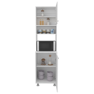English Elm Cloudcroft White Pantry Cabinet for Kitchen & Living Room - Engineered Wood, Sleek Minimalist Storage Organized Durable B092P315579