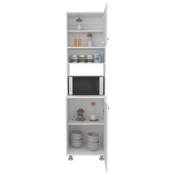 English Elm Cloudcroft White Pantry Cabinet for Kitchen & Living Room - Engineered Wood, Sleek Minimalist Storage Organized Durable B092P315579