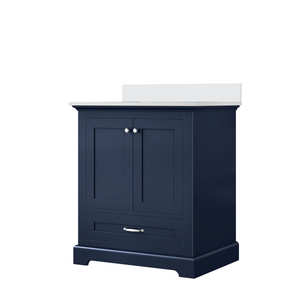 English Elm Navy Single Bath Vanity 30" W x 22" D with Cultured Marble Top, Soft-Close Drawer, Scratch-Resist B2731P258322
