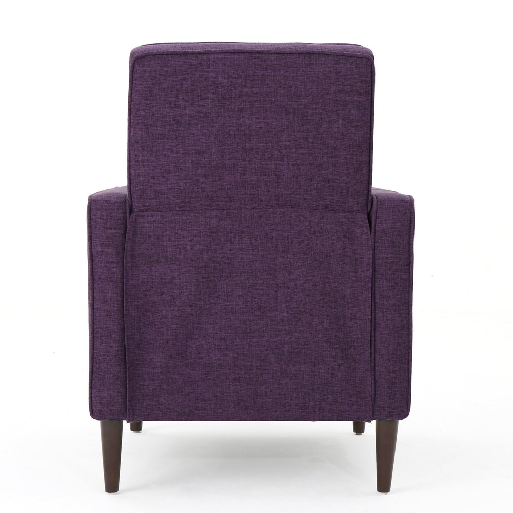 English Elm Christopher Knight Home® - Fabric Recliner Chair Mid-Century Modern Pushback Single Sofa with Tufted Cushion, Birch Legs, Cozy Comfort Purple 60741.00MPUR