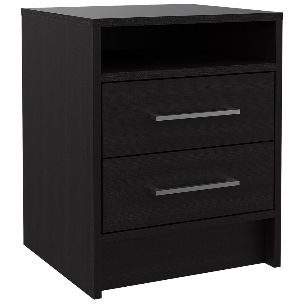 Homeroots Light And Dark Oak Two Drawer Nightstand   453290