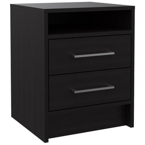 Homeroots Light And Dark Oak Two Drawer Nightstand   453290