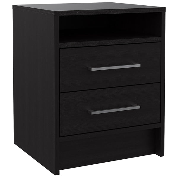 Homeroots Light And Dark Oak Two Drawer Nightstand   453290