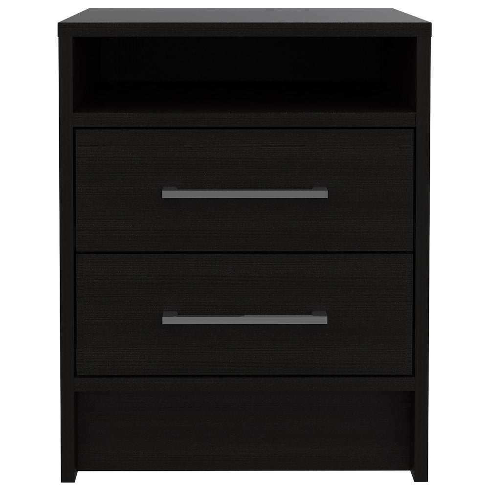 Homeroots Light And Dark Oak Two Drawer Nightstand   453290