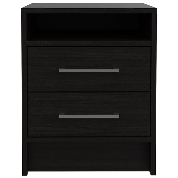 Homeroots Light And Dark Oak Two Drawer Nightstand   453290