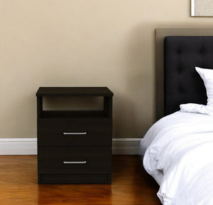 HomeRoots 20" Stylish Two-Drawer Nightstand – Compact, Versatile Design with Hidden Storage for Any Room 453293