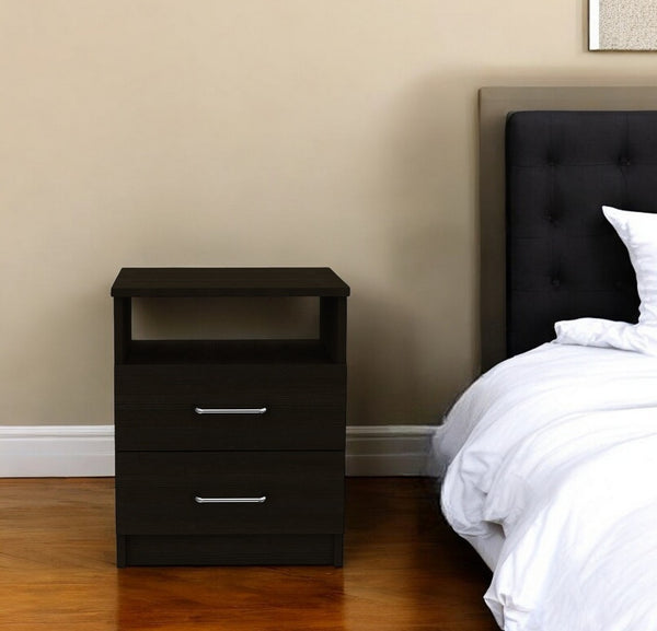 HomeRoots 20" Stylish Two-Drawer Nightstand – Compact, Versatile Design with Hidden Storage for Any Room 453293