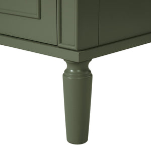 English Elm 30" Elegant Bathroom Vanity with Ceramic Sink, Soft-Close Door & 3 Drawers, Gold Handles, Durable Finish Olive Green N729P184479O