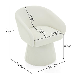 English Elm Christopher Knight Home® - Modern Swivel Narrow Corduroy Accent Chair with 360° Rotation, Compact Barrel Seat, 300 lb Capacity, Beige Comfort N765P292088B