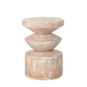 English Elm 15.16 Inch Handmade Mgo Tiered Round Side Table for Patio Balcony or Living Room N772P390766A