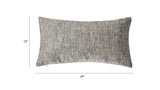 English Elm Plume 22" Feather Down Lumbar Throw Pillow, Brilliant Gray Chenille Jacquard