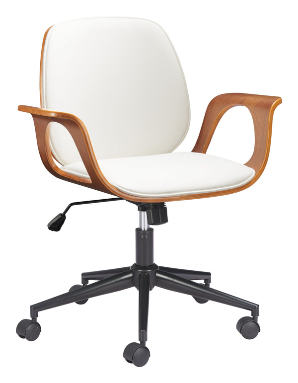 Zuo Modern Ali Office Chair – Stylish Modern Design For Home Or Office, Durable Vinyl, Plywood, And Steel Construction White 100% Polyurethane,Plywood,Steel 110564-zuo-modern