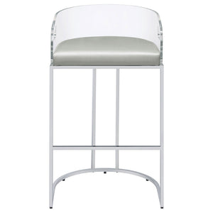 English Elm Mello Acrylic Back Leatherette Barstools with Chrome Legs for Kitchen Islands B062P451803