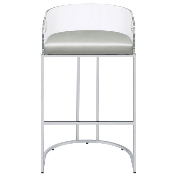 English Elm Mello Acrylic Back Leatherette Barstools with Chrome Legs for Kitchen Islands B062P451803