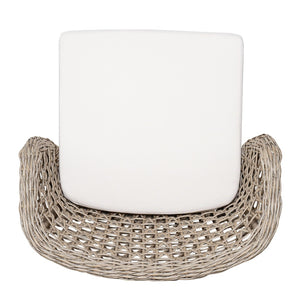 English Elm Outdoor Acacia Teak Bar Stools Set of 2 Wicker Back with Cushioned Patio Seating N773P306707B