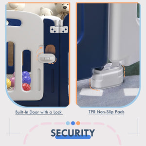 English Elm Qaba Baby Playpen - Versatile 18-Panel Safety Play Yard For Indoor & Outdoor Fun, Easy Setup & Storage W2225P216987-GIGA