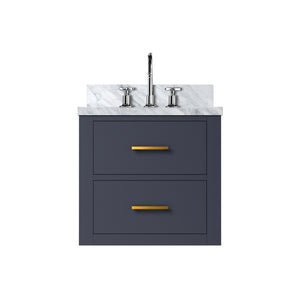English Elm Blue Single Bath Vanity 20 in W x 18 in D with Acrylic Top, Soft-Close Wood Cabinet & Chrome Faucet Set B2731P257894