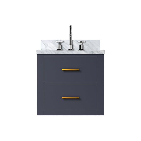 English Elm Blue Single Bath Vanity 20 in W x 18 in D with Acrylic Top, Soft-Close Wood Cabinet & Chrome Faucet Set B2731P257894