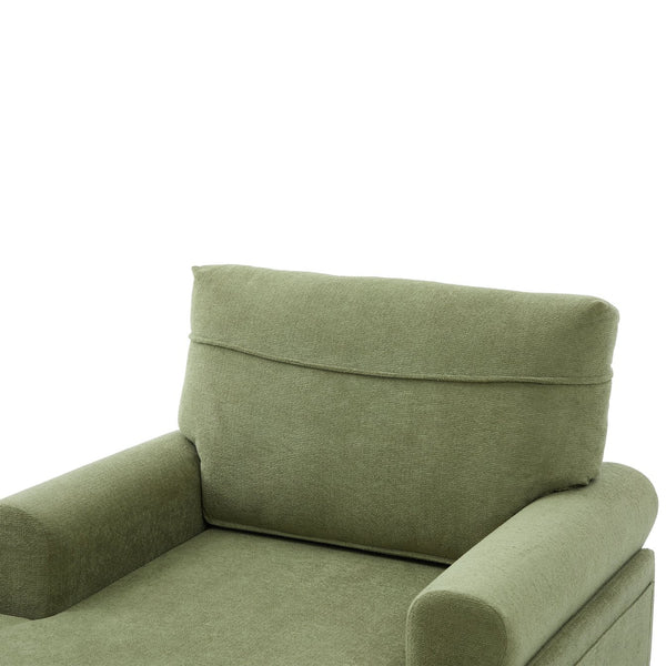 English Elm Modern Chenille Recliner Chaise Lounge Sofa Chair with High-Resilience Foam, Wide Seat, 550lb Capacity Olive Green W395P371338
