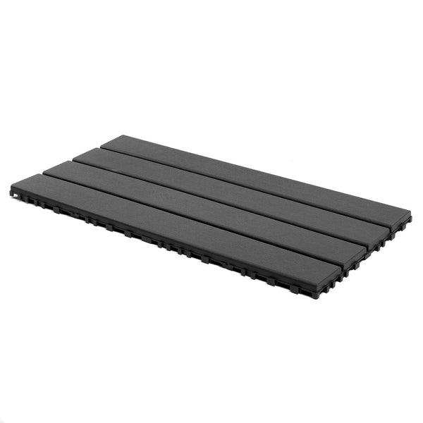 English Elm New Interlocking Polypropylene Patio Floor Tiles 44 Piece Set for Balcony Poolside Use Gray W3022P251873