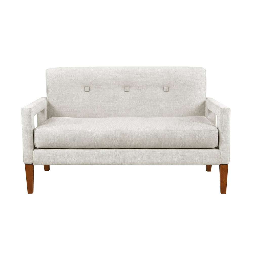 English Elm Modern Loveseat with Chenille Upholstery and Pocket Coil Seating, Solid Wood Legs, Removable Covers for Easy Care Beige 55.5 L x 29.25 W x 17.5 H B011P308547