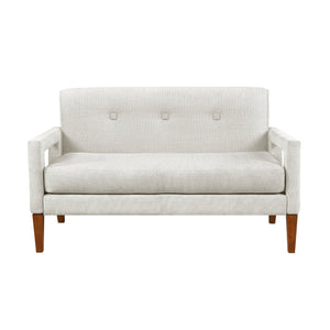 English Elm Modern Loveseat with Chenille Upholstery and Pocket Coil Seating, Solid Wood Legs, Removable Covers for Easy Care Beige 55.5 L x 29.25 W x 17.5 H B011P308547