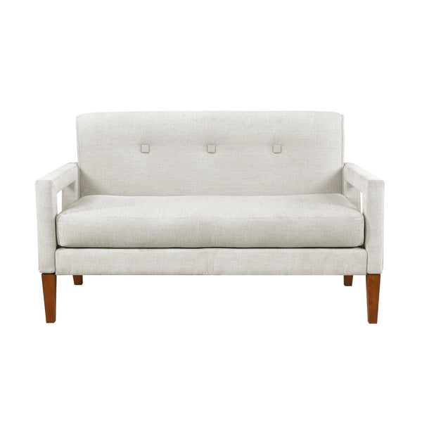 English Elm Modern Loveseat with Chenille Upholstery and Pocket Coil Seating, Solid Wood Legs, Removable Covers for Easy Care Beige 55.5 L x 29.25 W x 17.5 H B011P308547