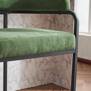 English Elm Modern Chenille Counter Stools Set of 2 — Upholstered Ergonomic Bar Chairs with Metal Frame & Armrests for Kitchen Island Green W1901P264277