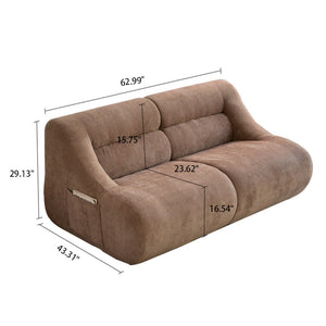English Elm Shoes Chenille Memory Foam Loveseat Deep Seat Sofa for Apartments and Small Living Rooms Brown W668P381958